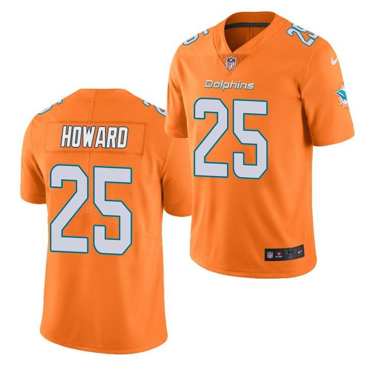 Men Miami Dolphins 25 Xavien Howard Nike Orange Color Rush Limited NFL Jersey